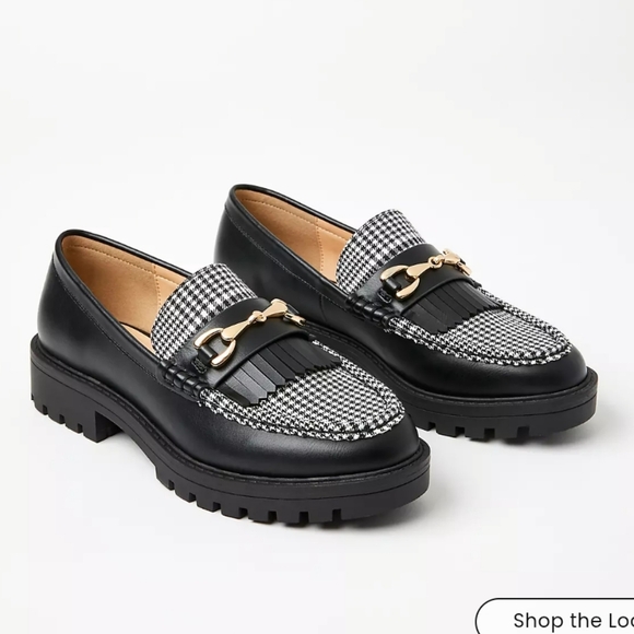 LOFT Shoes - Loft NWOT Houndstooth Lug Loafers